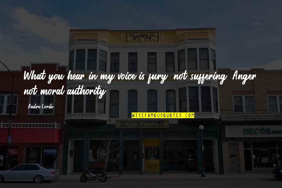 Toxic Stepchildren Quotes By Audre Lorde: What you hear in my voice is fury,