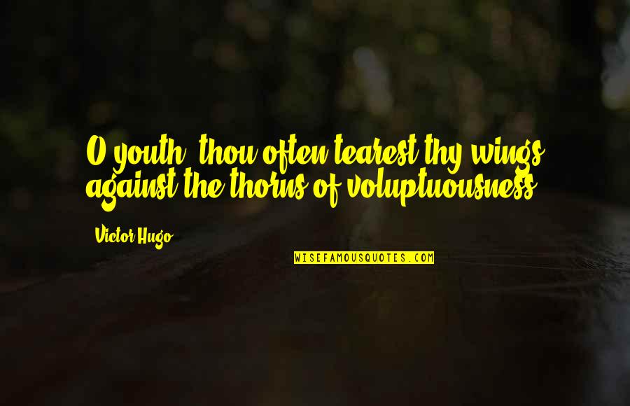Toxicomanie Role Quotes By Victor Hugo: O youth! thou often tearest thy wings against