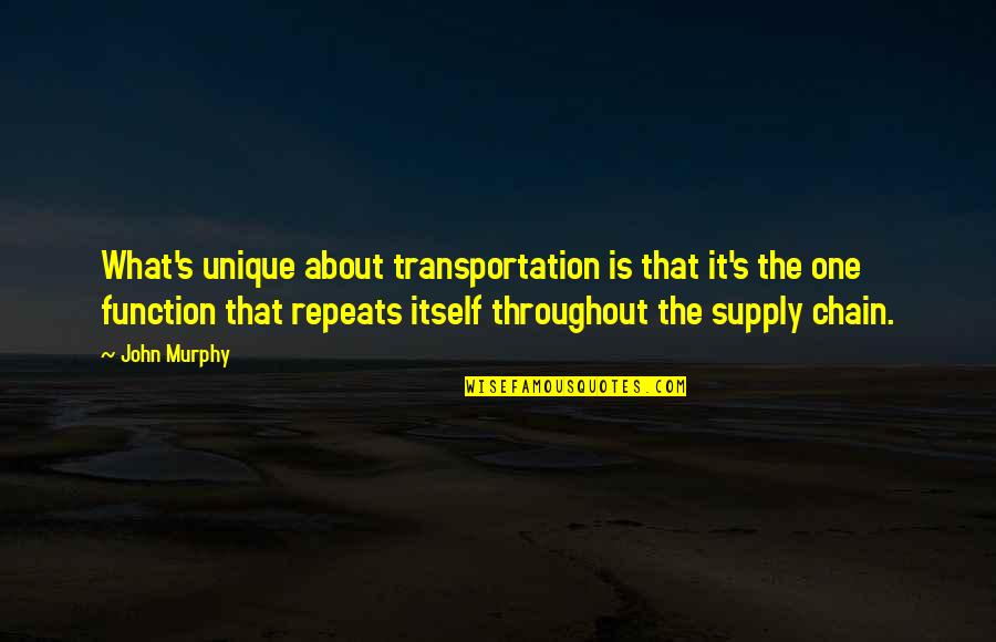 Toxophilia Quotes By John Murphy: What's unique about transportation is that it's the