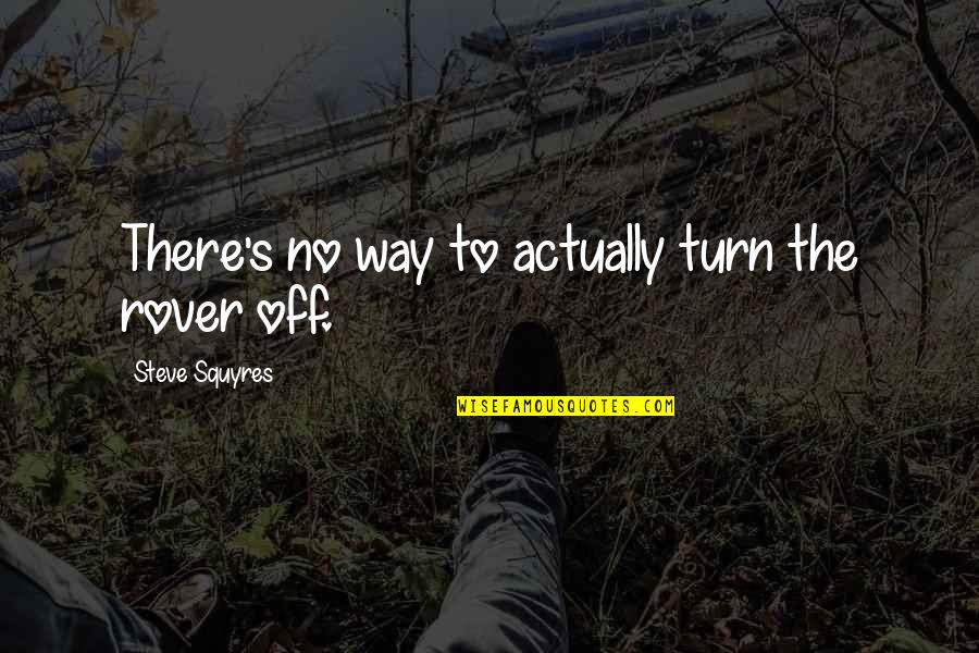Toyishness Quotes By Steve Squyres: There's no way to actually turn the rover