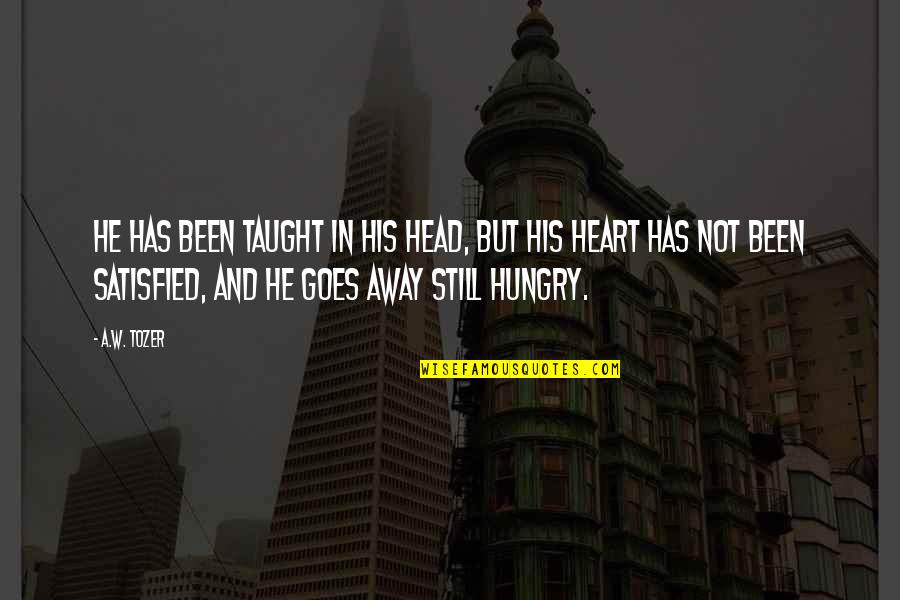 Tozer's Quotes By A.W. Tozer: He has been taught in his head, but