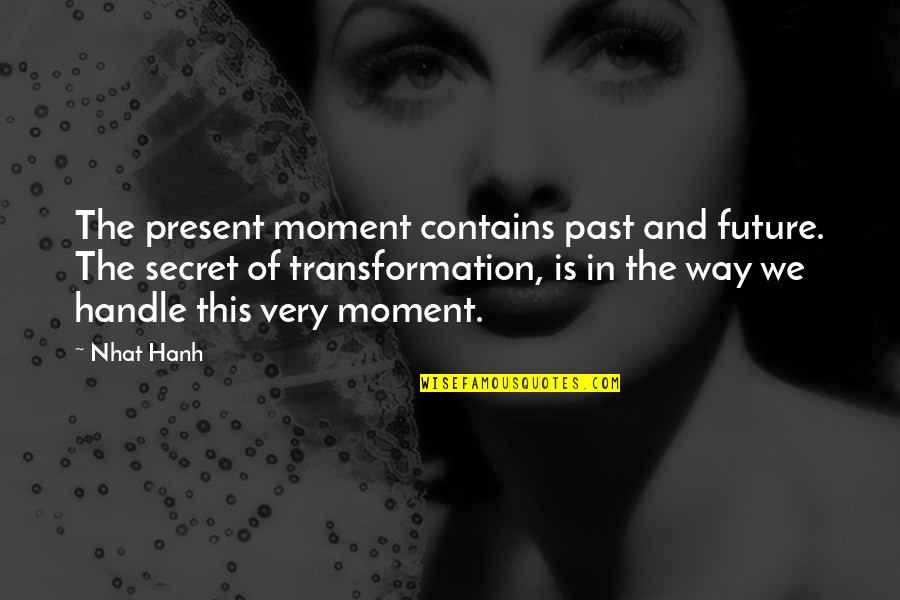 Traci Steele Quotes By Nhat Hanh: The present moment contains past and future. The