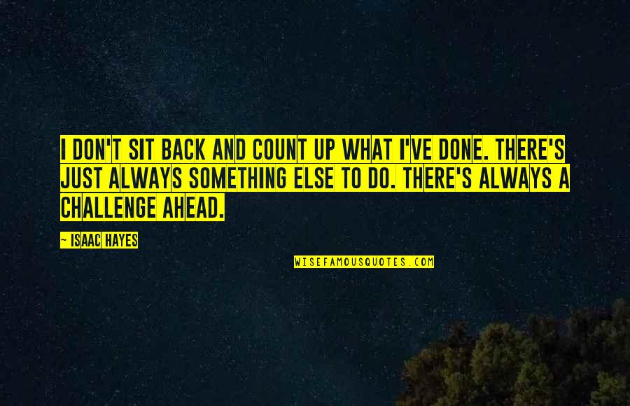 Tracia Doughty Quotes By Isaac Hayes: I don't sit back and count up what Tracia Doughty Quotes By Isaac Hayes: I don't sit back and count up what
