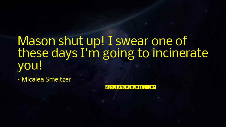 Tracotante Significato Quotes By Micalea Smeltzer: Mason shut up! I swear one of these Tracotante Significato Quotes By Micalea Smeltzer: Mason shut up! I swear one of these