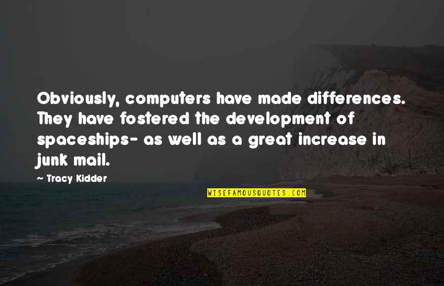 Tracy Kidder Quotes By Tracy Kidder: Obviously, computers have made differences. They have fostered Tracy Kidder Quotes By Tracy Kidder: Obviously, computers have made differences. They have fostered