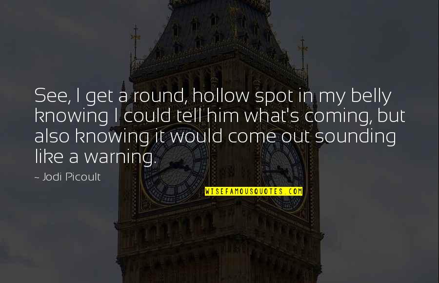 Tracy Morgan Inspirational Quotes By Jodi Picoult: See, I get a round, hollow spot in