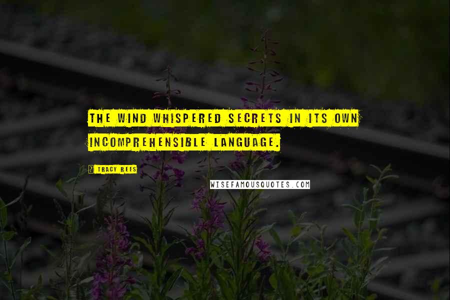 Tracy Rees quotes: The wind whispered secrets in its own incomprehensible language.