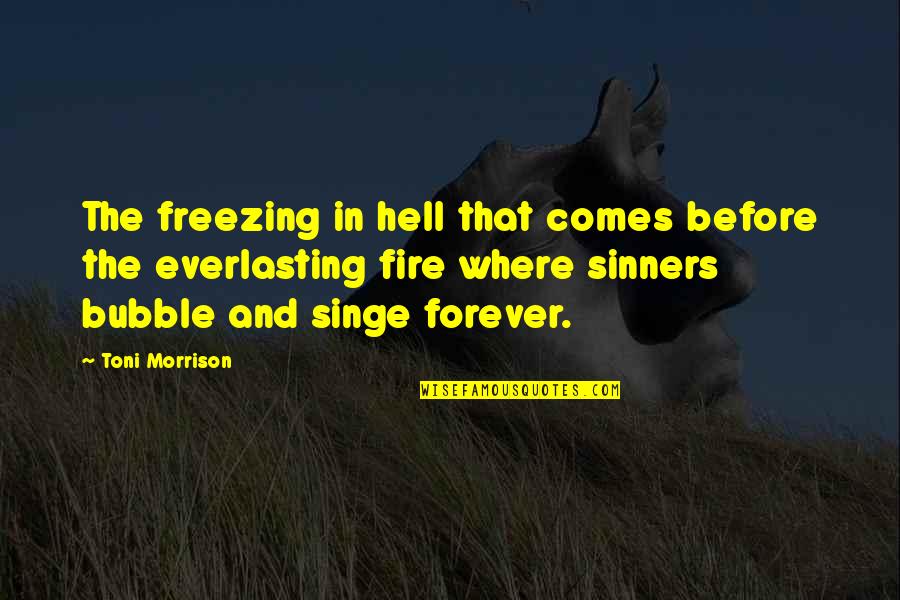 Tradicional Sinonimos Quotes By Toni Morrison: The freezing in hell that comes before the Tradicional Sinonimos Quotes By Toni Morrison: The freezing in hell that comes before the
