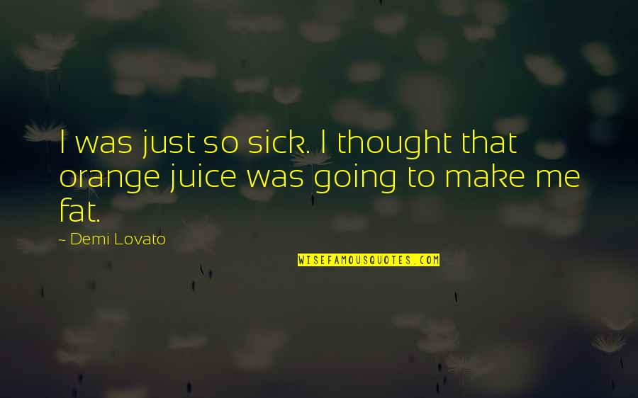 Tradition Modernity Quotes By Demi Lovato: I was just so sick. I thought that