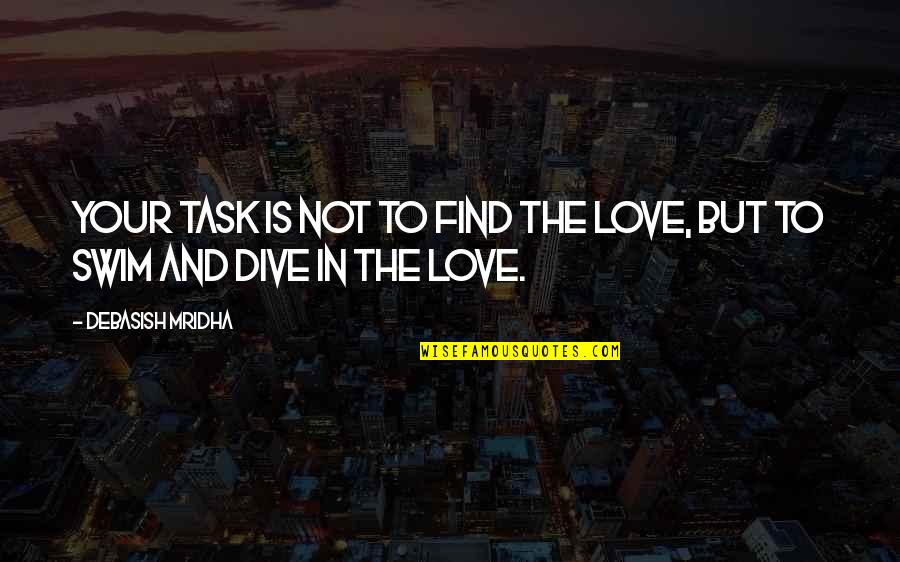 Traditional Schooling Quotes By Debasish Mridha: Your task is not to find the love,