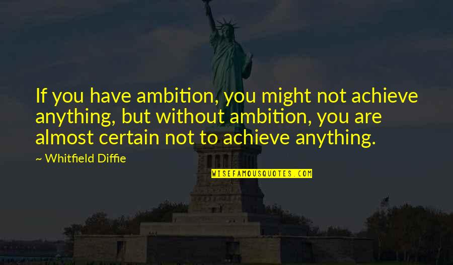 Traducci N Quotes By Whitfield Diffie: If you have ambition, you might not achieve