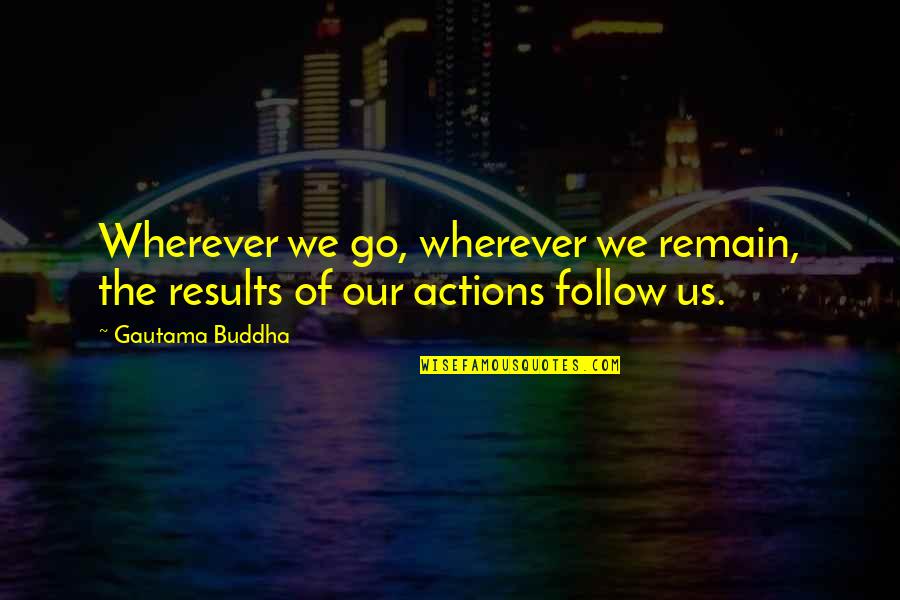 Traficante Quotes By Gautama Buddha: Wherever we go, wherever we remain, the results
