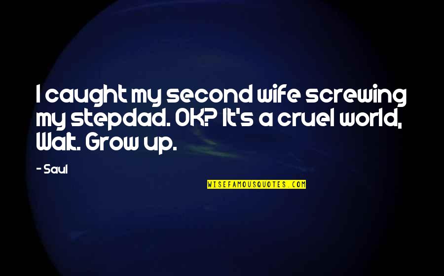 Tragic Comedy Quotes By Saul: I caught my second wife screwing my stepdad.