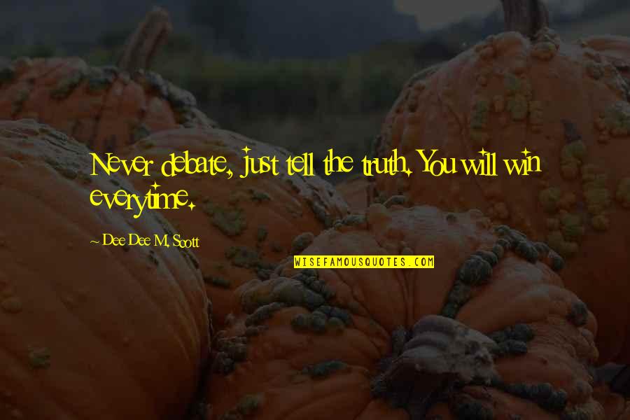 Tragic Heroes By Aristotle Quotes By Dee Dee M. Scott: Never debate, just tell the truth. You will