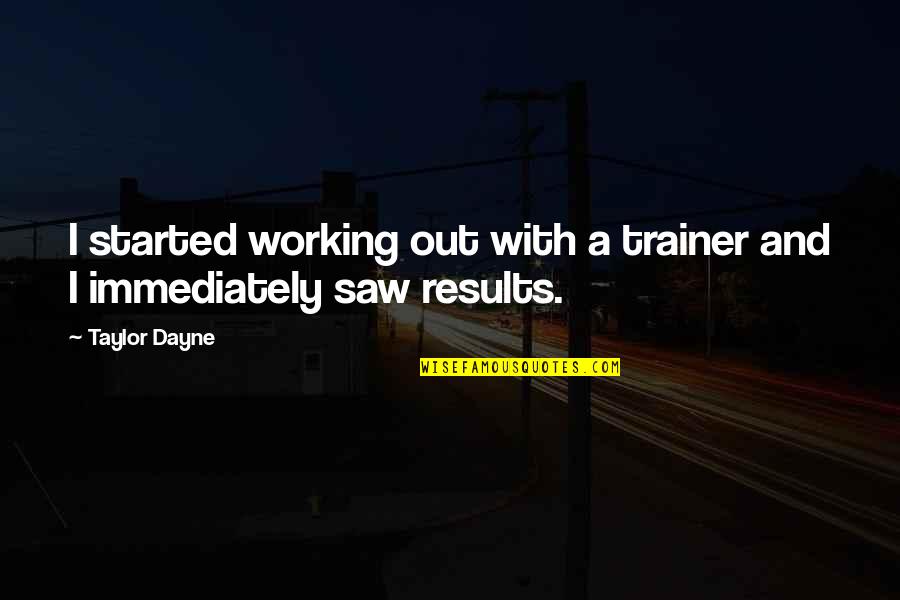 Trainer Quotes By Taylor Dayne: I started working out with a trainer and