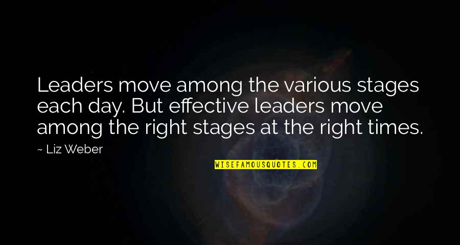 Training Day Quotes By Liz Weber: Leaders move among the various stages each day.