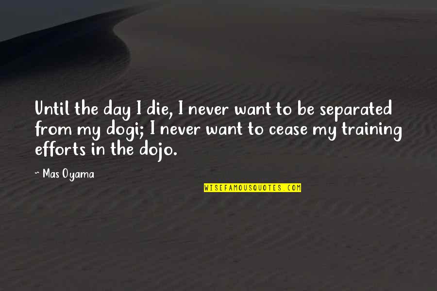 Training Day Quotes By Mas Oyama: Until the day I die, I never want