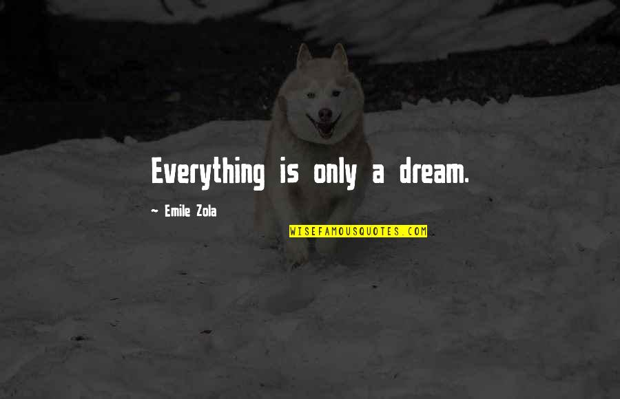 Training For War Quotes By Emile Zola: Everything is only a dream.