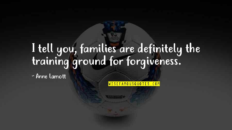 Training Ground Quotes By Anne Lamott: I tell you, families are definitely the training