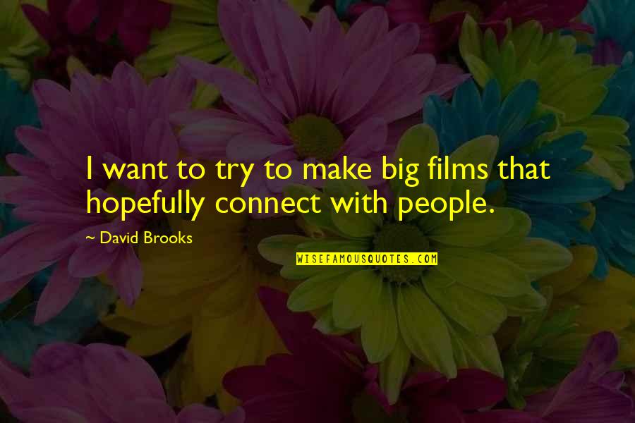 Training Intensity Quotes By David Brooks: I want to try to make big films