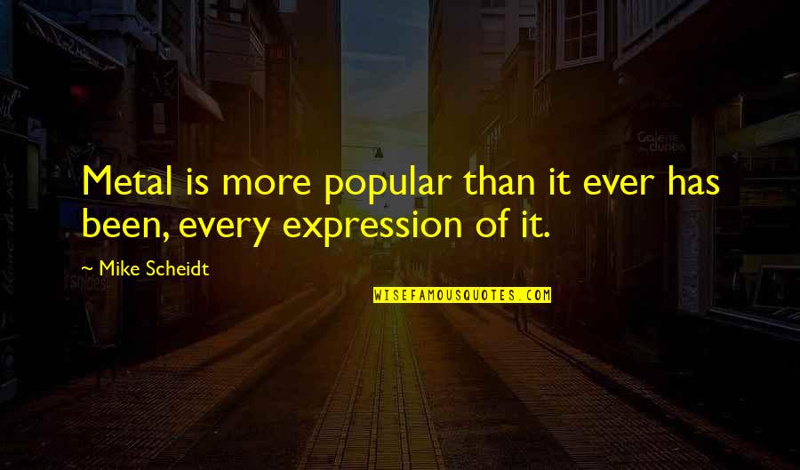 Training Others Quotes By Mike Scheidt: Metal is more popular than it ever has