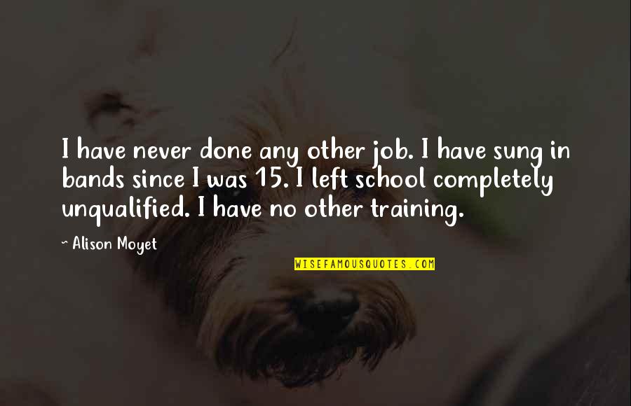 Training Quotes By Alison Moyet: I have never done any other job. I