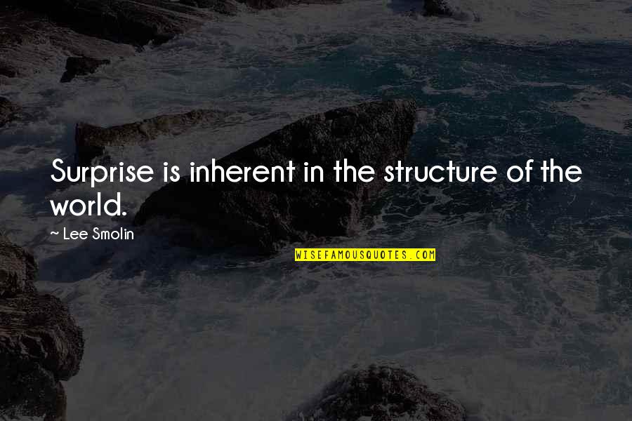 Trainspotters Quotes By Lee Smolin: Surprise is inherent in the structure of the