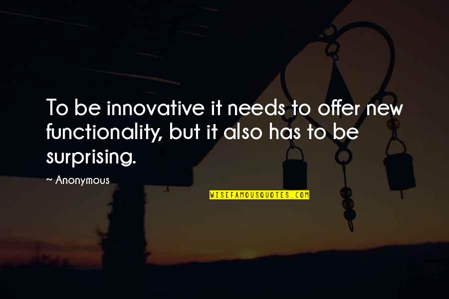 Traipse Synonym Quotes By Anonymous: To be innovative it needs to offer new
