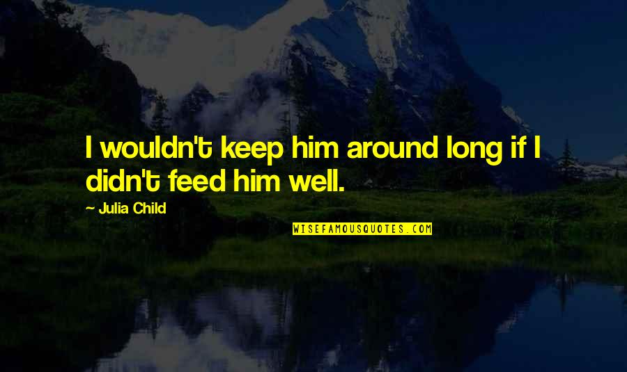 Traipses Quotes By Julia Child: I wouldn't keep him around long if I
