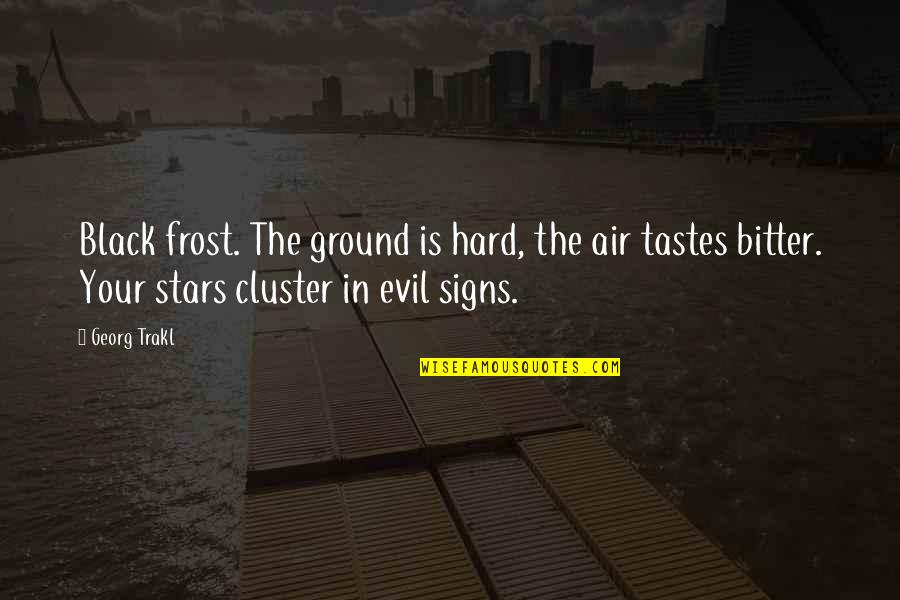 Trakl Quotes By Georg Trakl: Black frost. The ground is hard, the air