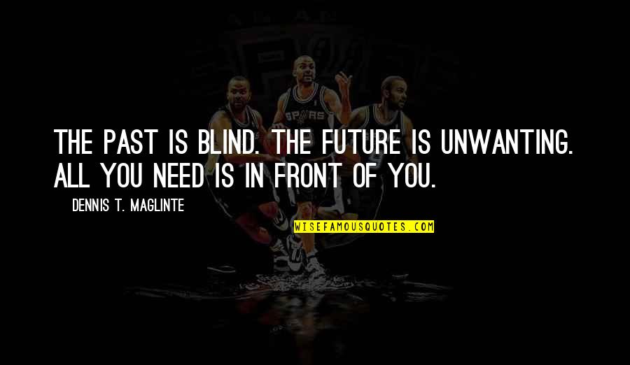 Trammelled Quotes By Dennis T. Maglinte: The past is blind. The future is unwanting.