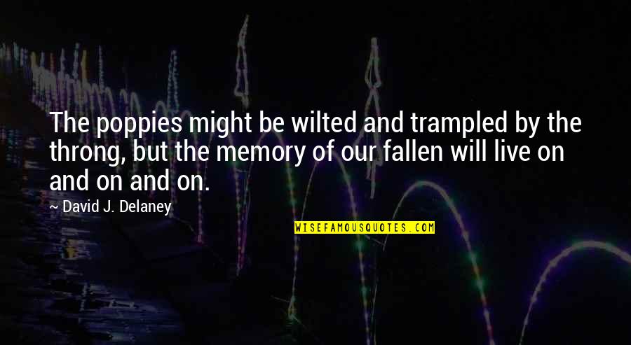 Trampled Quotes By David J. Delaney: The poppies might be wilted and trampled by