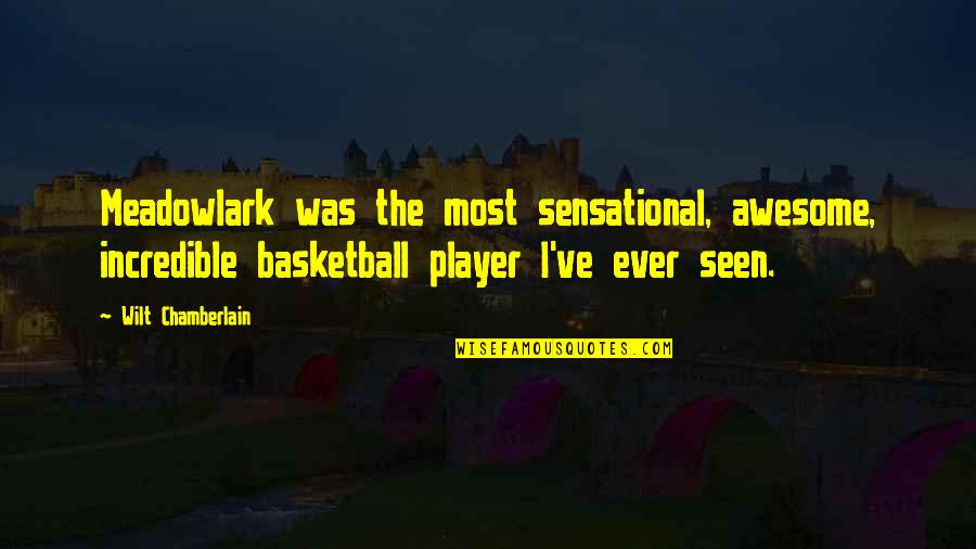 Trances 1981 Quotes By Wilt Chamberlain: Meadowlark was the most sensational, awesome, incredible basketball Trances 1981 Quotes By Wilt Chamberlain: Meadowlark was the most sensational, awesome, incredible basketball