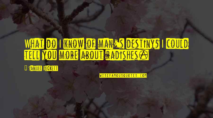 Trancing Out Quotes By Samuel Beckett: What do I know of man's destiny? I