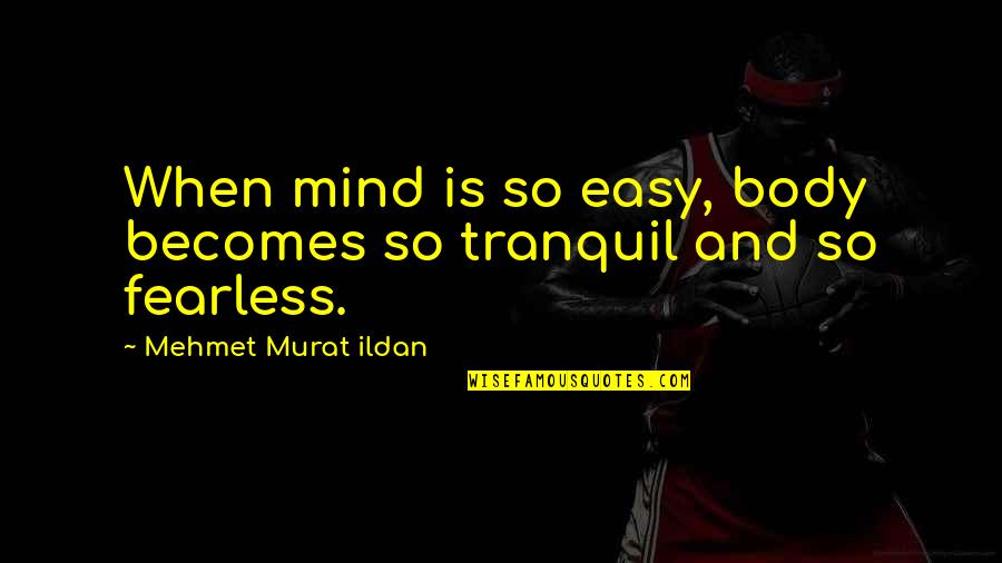 Tranquil Mind Quotes By Mehmet Murat Ildan: When mind is so easy, body becomes so Tranquil Mind Quotes By Mehmet Murat Ildan: When mind is so easy, body becomes so