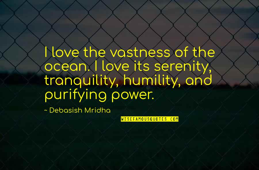 Tranquility And Love Quotes By Debasish Mridha: I love the vastness of the ocean. I