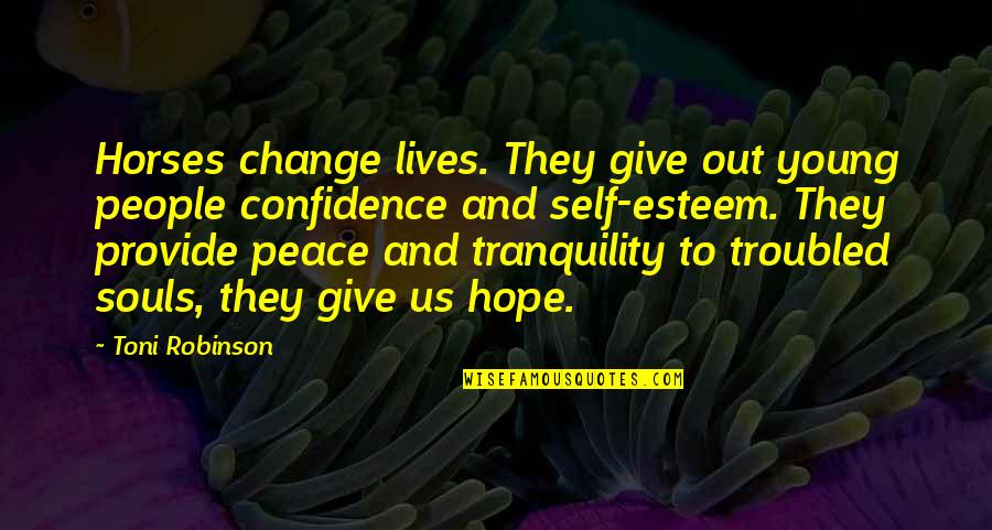Tranquility And Peace Quotes By Toni Robinson: Horses change lives. They give out young people