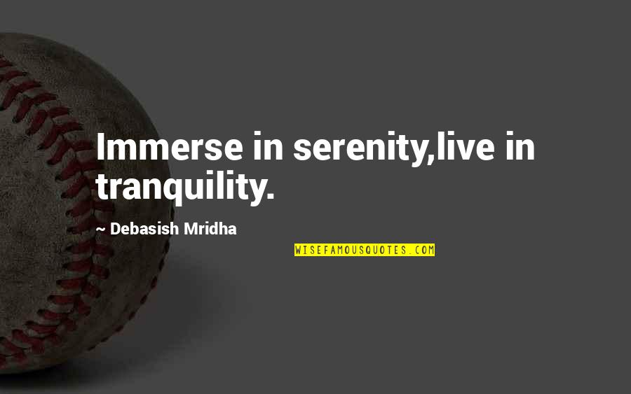 Tranquility Life Quotes By Debasish Mridha: Immerse in serenity,live in tranquility.