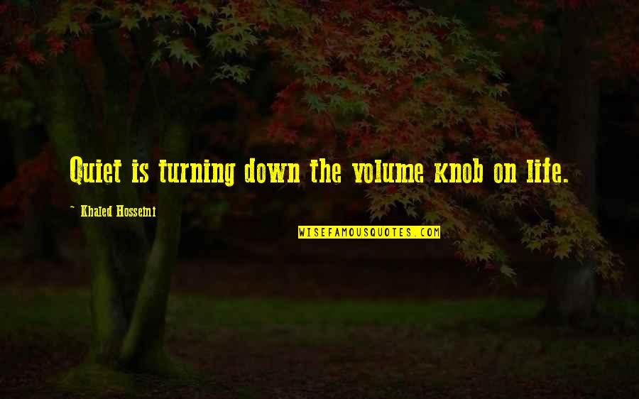 Tranquility Life Quotes By Khaled Hosseini: Quiet is turning down the volume knob on