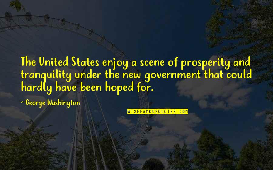 Tranquility Quotes By George Washington: The United States enjoy a scene of prosperity
