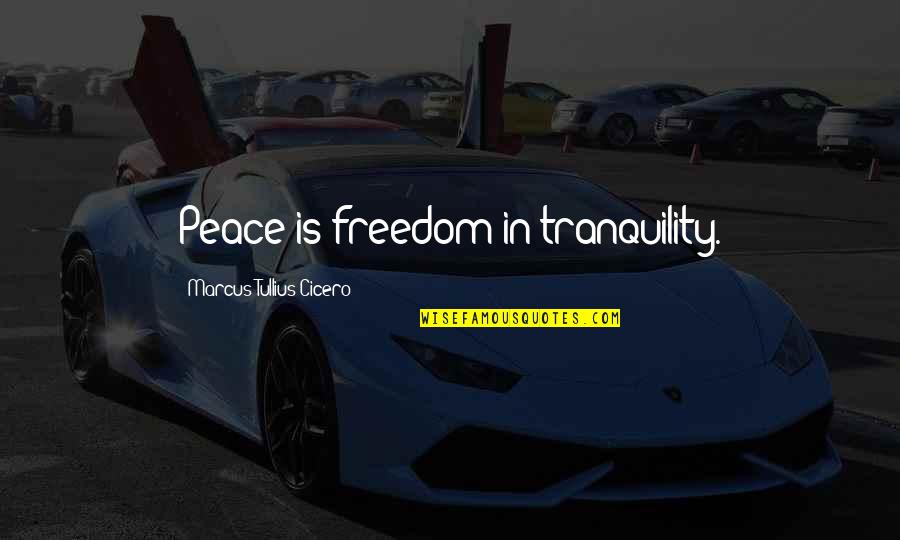 Tranquility Quotes By Marcus Tullius Cicero: Peace is freedom in tranquility.