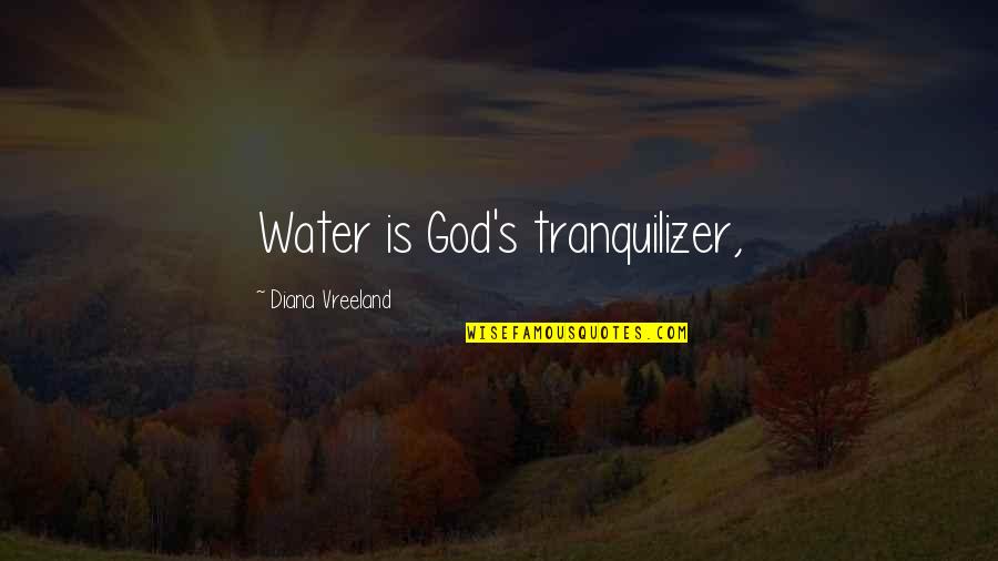 Tranquilizer Quotes By Diana Vreeland: Water is God's tranquilizer,