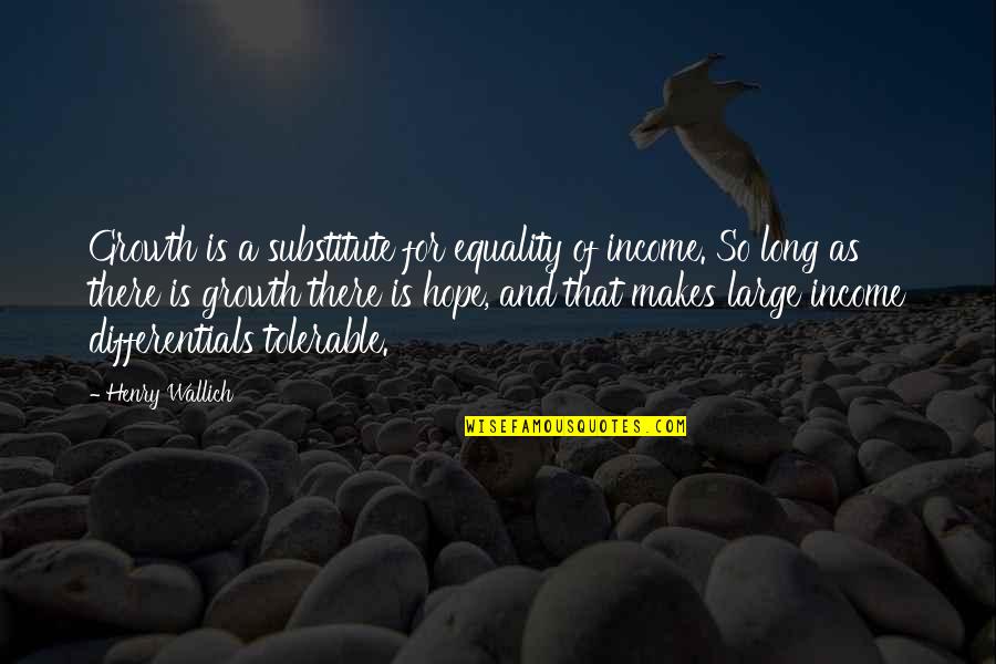 Tranquilo Y Tropical Quotes By Henry Wallich: Growth is a substitute for equality of income. Tranquilo Y Tropical Quotes By Henry Wallich: Growth is a substitute for equality of income.