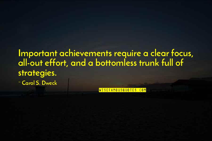 Transacting Quotes By Carol S. Dweck: Important achievements require a clear focus, all-out effort,