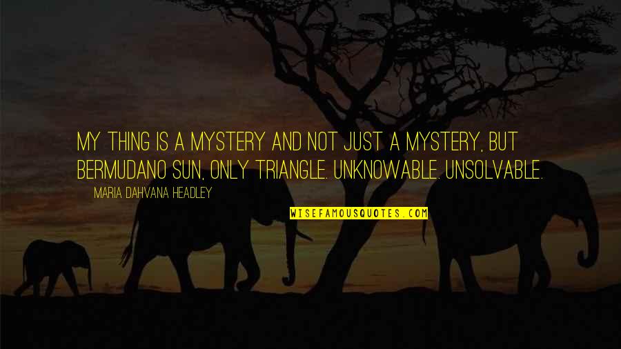 Transalpine Cemetery Quotes By Maria Dahvana Headley: My thing is a Mystery and not just