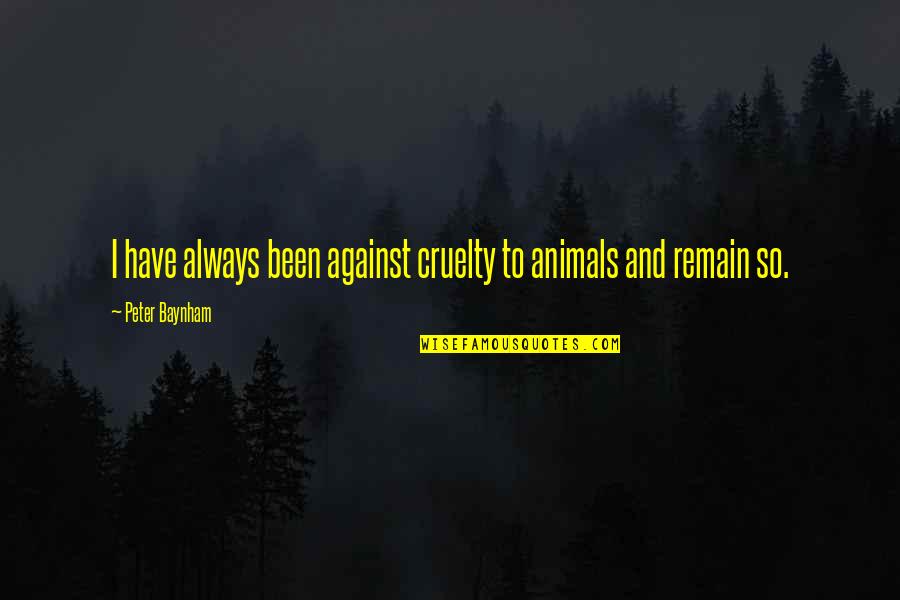 Transcanada Turbines Quotes By Peter Baynham: I have always been against cruelty to animals Transcanada Turbines Quotes By Peter Baynham: I have always been against cruelty to animals