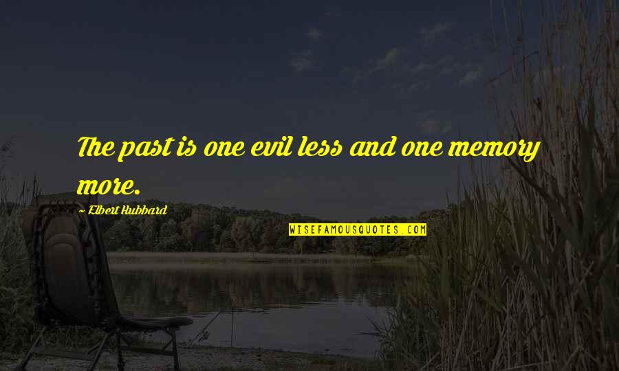 Transcended Energy Quotes By Elbert Hubbard: The past is one evil less and one