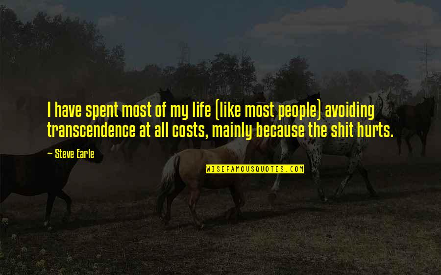 Transcendence Of Life Quotes By Steve Earle: I have spent most of my life (like