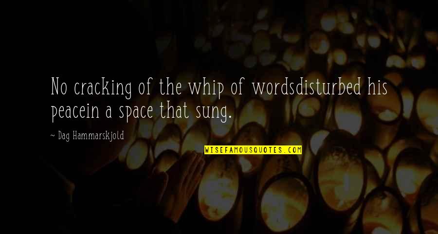 Transcendence Quotes By Dag Hammarskjold: No cracking of the whip of wordsdisturbed his