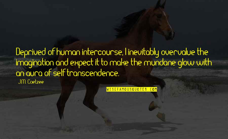 Transcendence Quotes By J.M. Coetzee: Deprived of human intercourse, I inevitably overvalue the